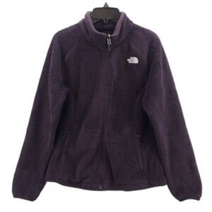 The North Face Women's Jacket Size L Fleece Full Zip Sweatshirt Dark Purple Plum
